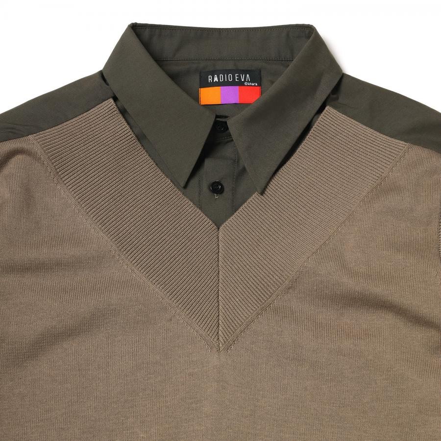 EVANGELION Docking Shirt Dress (OLIVE) OLIVE ONE SIZE