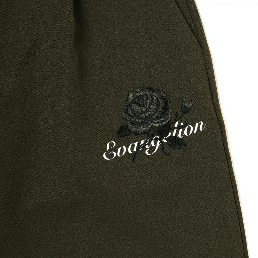 EVA-01 Flower Embroidery Wide Slacks (OLIVE) OLIVE SMALL