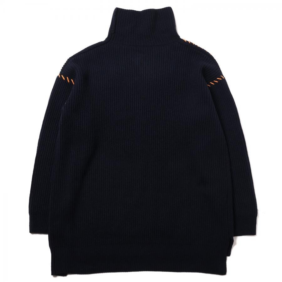 EVANGELION Hand Stitch Turtleneck Knit (NAVY) NAVY LARGE