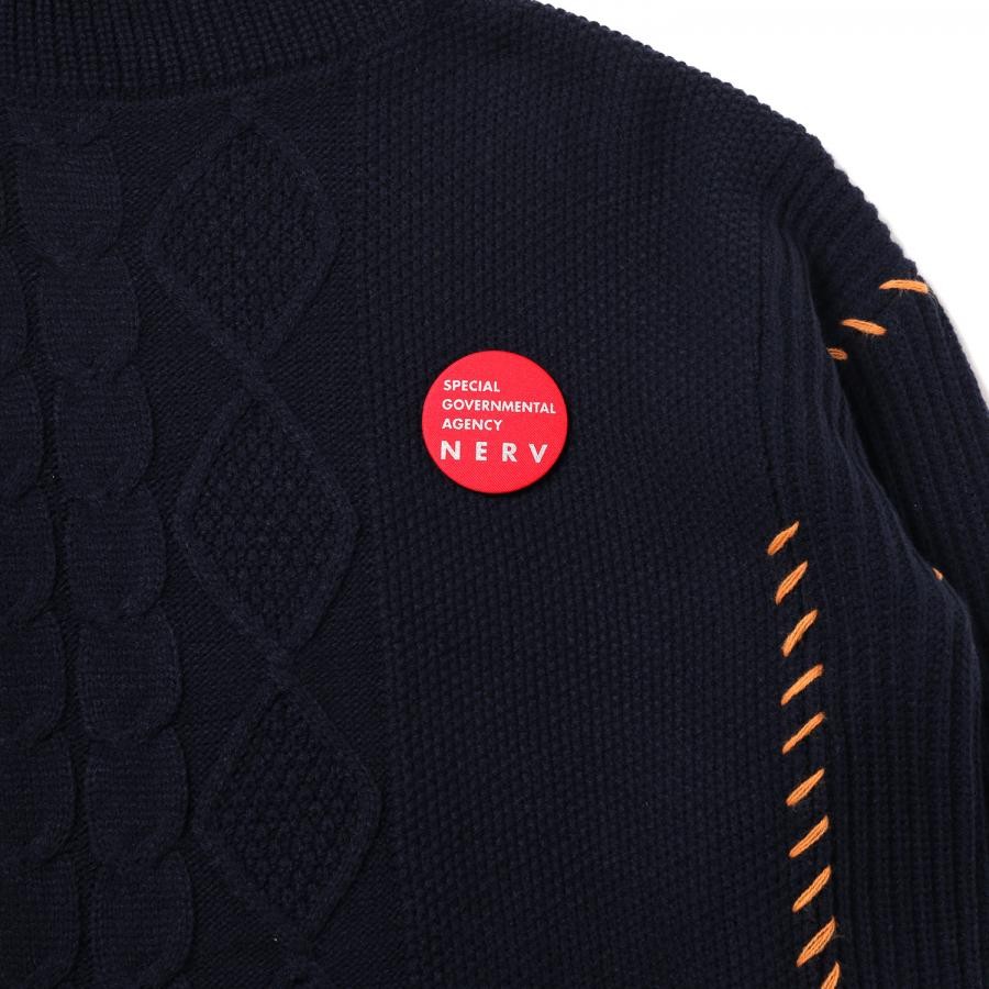 EVANGELION Hand Stitch Turtleneck Knit (NAVY)(LARGE NAVY)｜ RADIO