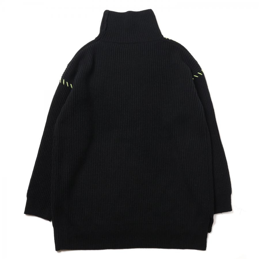 EVANGELION Hand Stitch Turtleneck Knit (BLACK)(LARGE BLACK 