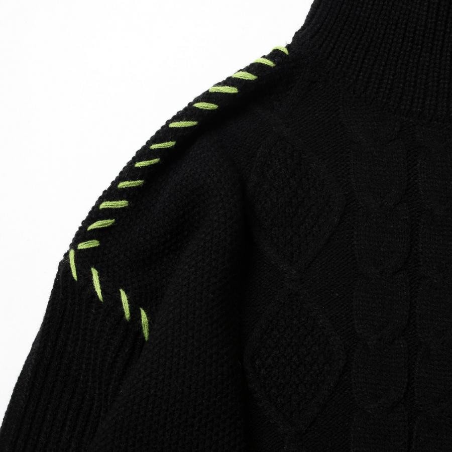 EVANGELION Hand Stitch Turtleneck Knit (BLACK)