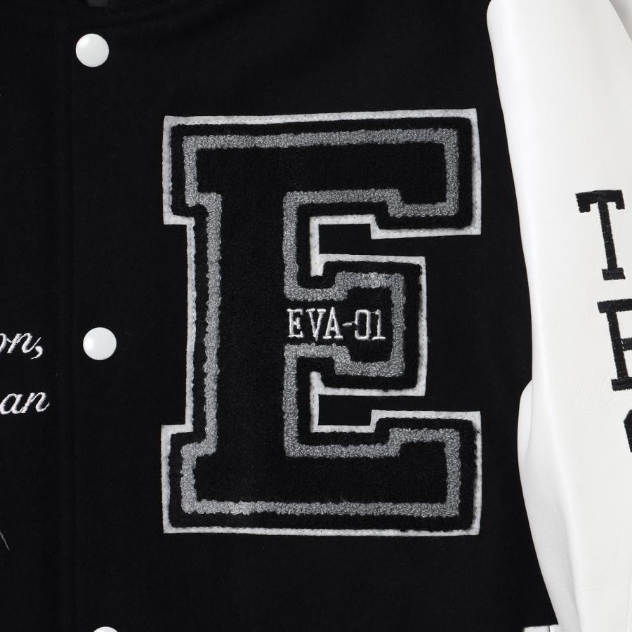 EVANGELION BASEBALL JACKET (BLACK×WHITE(EVA-01)) BLACK×WHITE（EVA-01） L