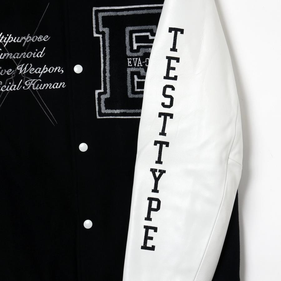 EVANGELION BASEBALL JACKET (BLACK×WHITE(EVA-01)) BLACK×WHITE（EVA-01） L