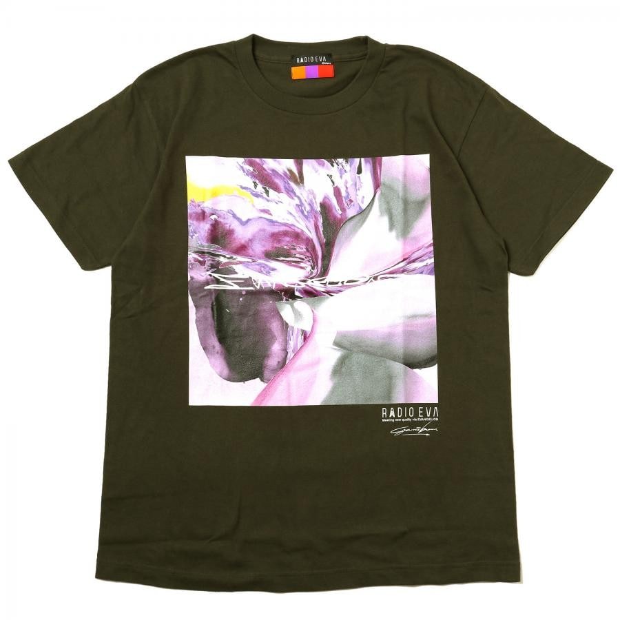 EVANGELION Painting T-Shirt by Cigarette-burns (OLIVE(EVA-08)) OLIVE(EVA-08) XL