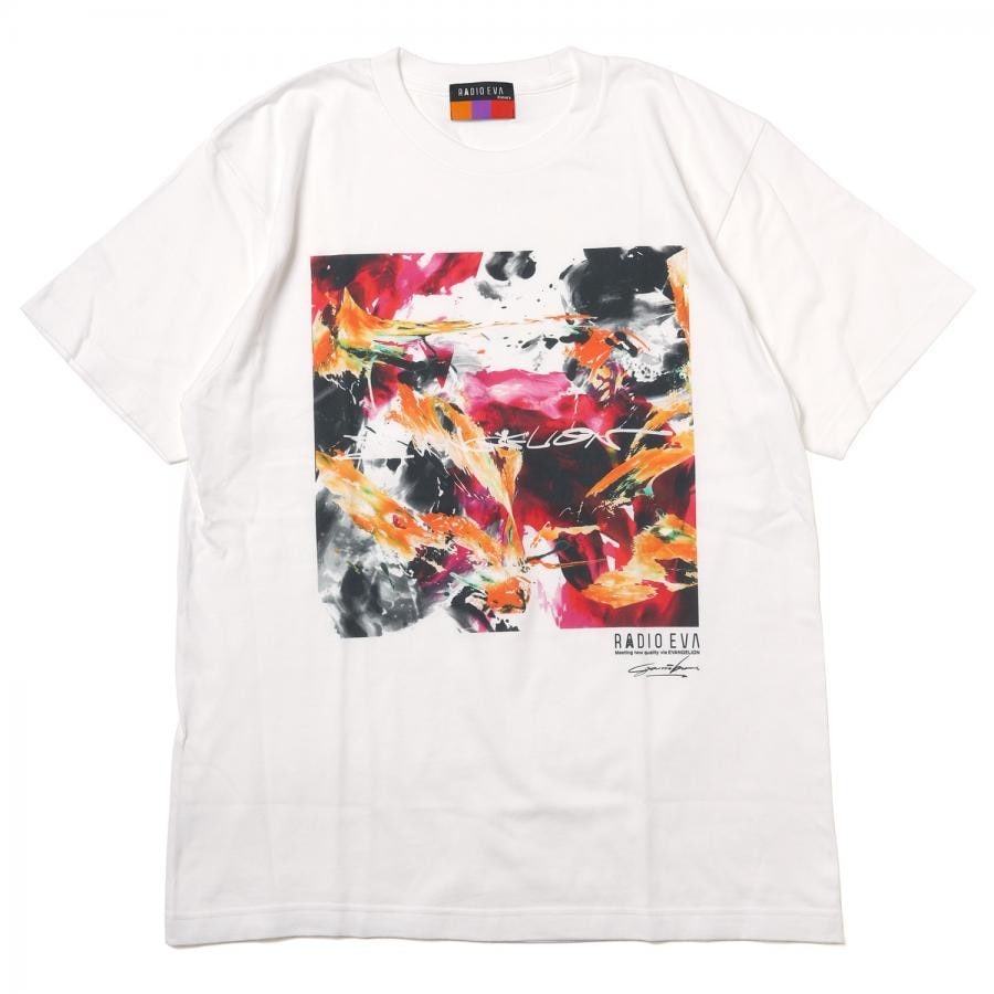 EVANGELION Painting T-Shirt by Cigarette-burns (WHITE(EVA-02)) WHITE(EVA-02) L