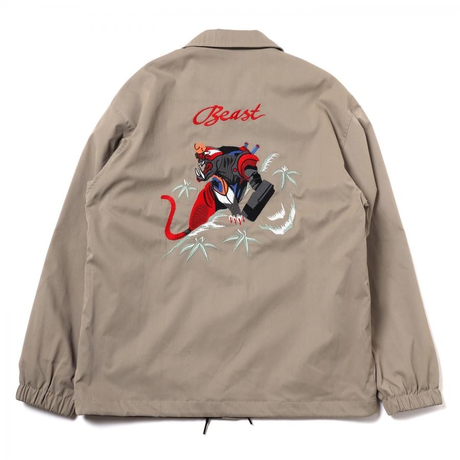 THE BEAST EMBROIDERY COACH JACKET (BEIGE(COLOR)) BEIGE(COLOR) XL