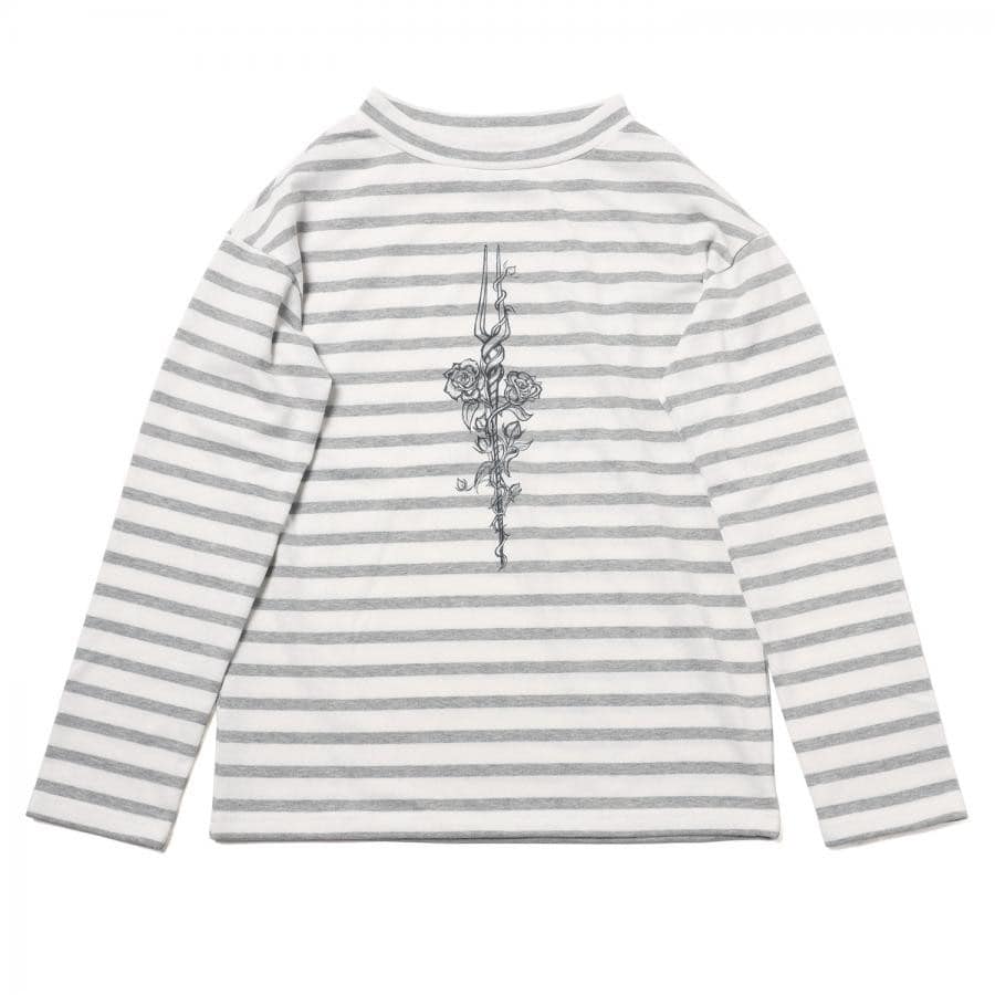 Longinus Rose Long Sleeve T-Shirt (BORDER(MONO)) BORDER(MONO) ONE SIZE