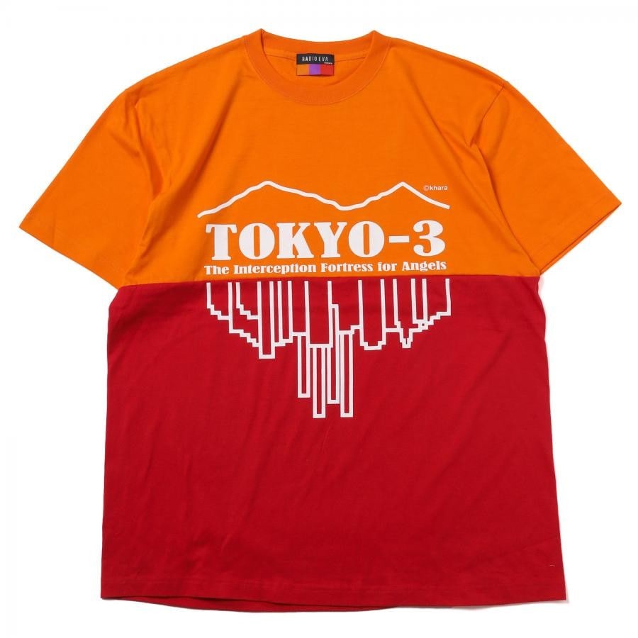TOKYO-3 2Tone T-Shirt β (ORANGE×RED) ORANGE×RED XL