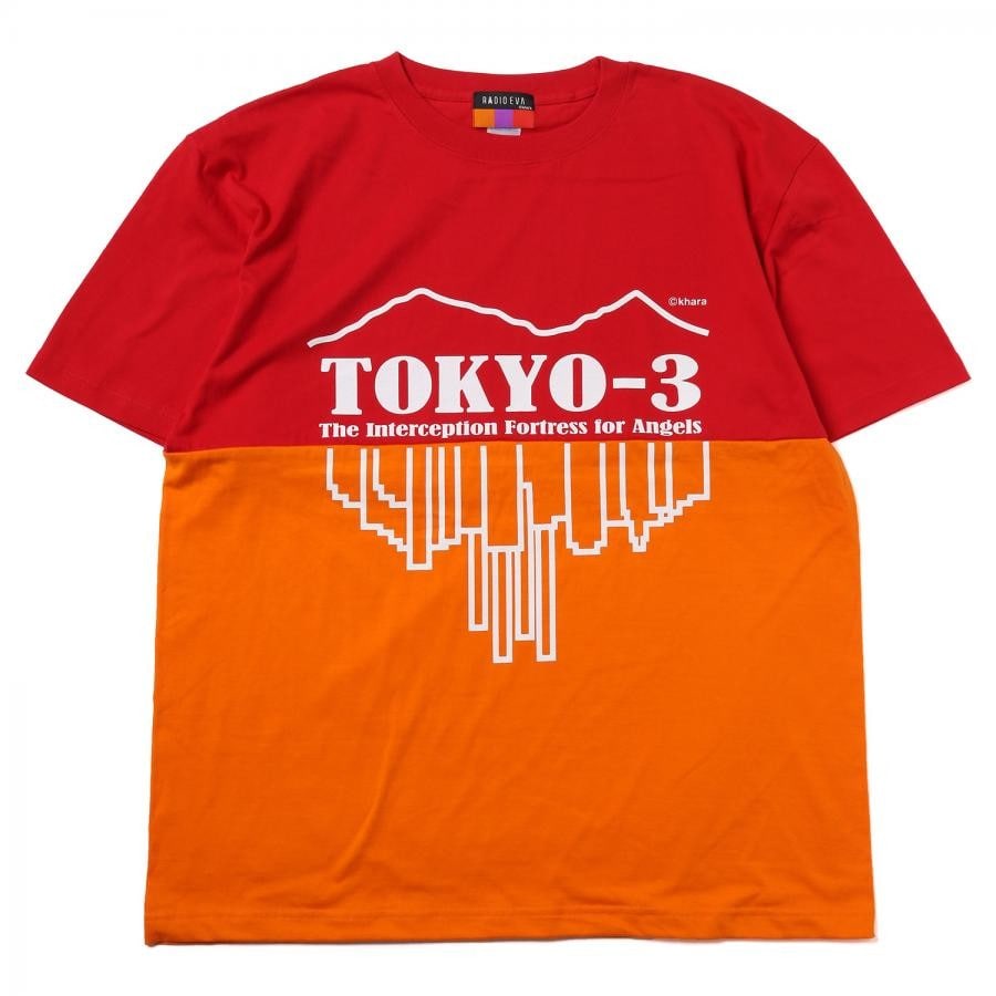 TOKYO-3 2Tone T-Shirt β (RED×ORANGE) RED×ORANGE XL