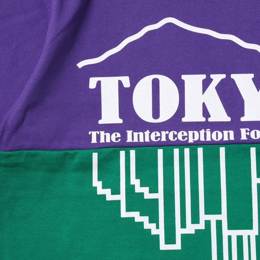 TOKYO-3 2Tone T-Shirt β (PURPLE×GREEN) PURPLE×GREEN L