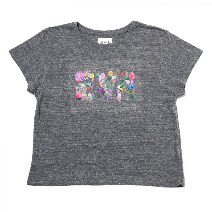 EVA Jewel & Flower T-Shirt (GRAY) GRAY ONE SIZE