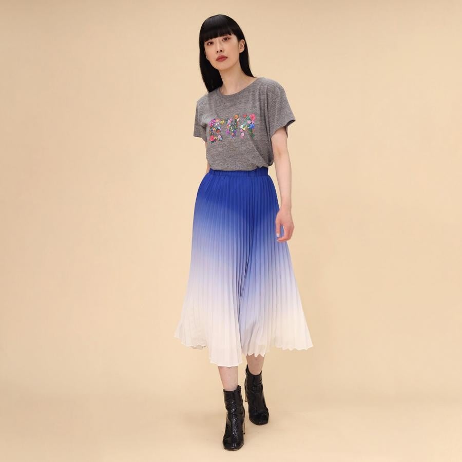 EVA Jewel & Flower T-Shirt (GRAY) GRAY ONE SIZE