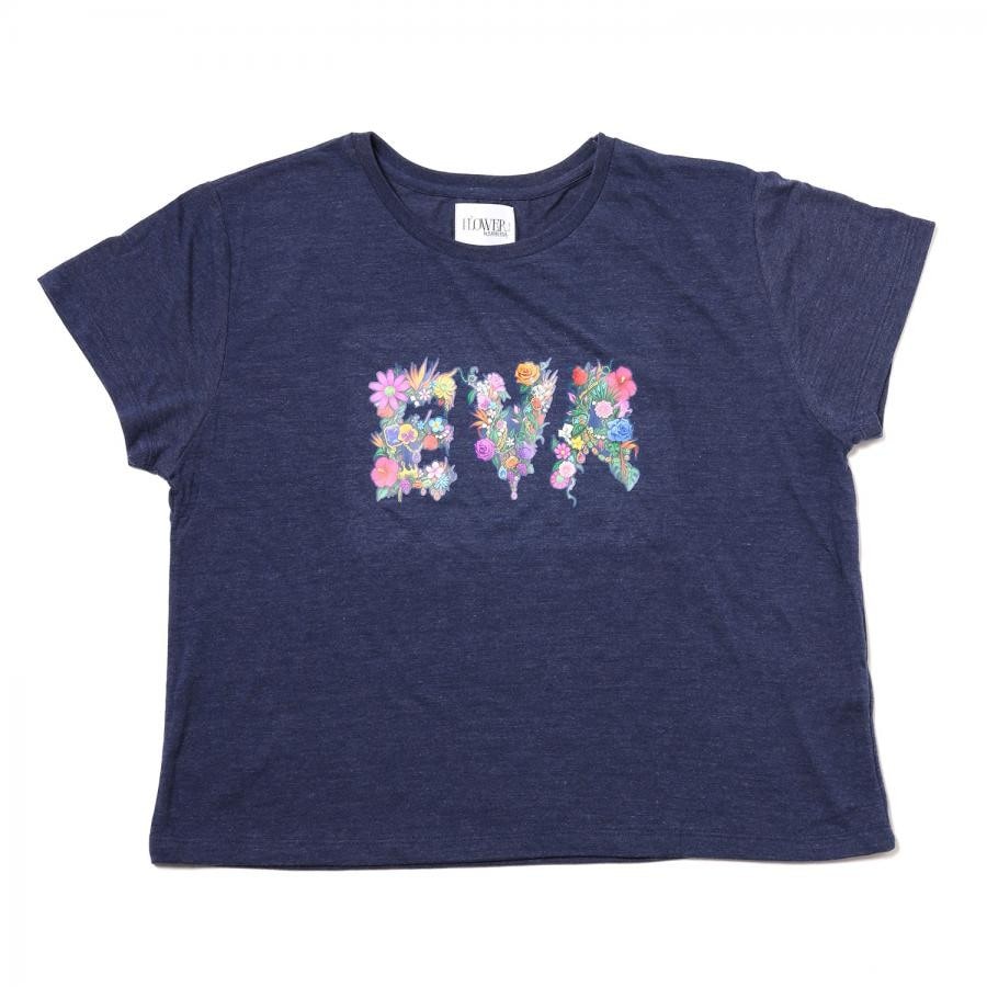 EVA Jewel & Flower T-Shirt (NAVY) NAVY ONE SIZE