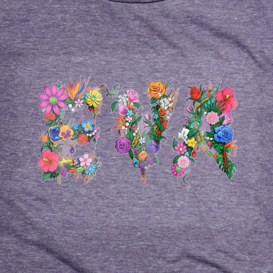 EVA Jewel & Flower T-Shirt (PURPLE) PURPLE ONE SIZE