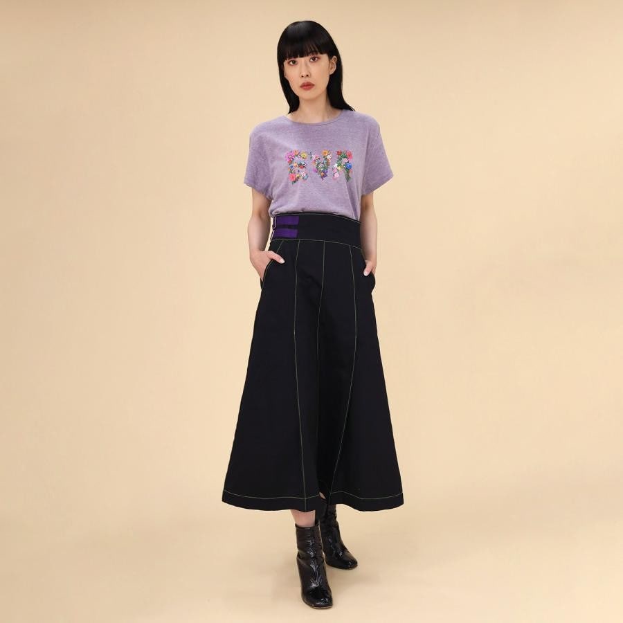 EVA Jewel & Flower T-Shirt (PURPLE) PURPLE ONE SIZE