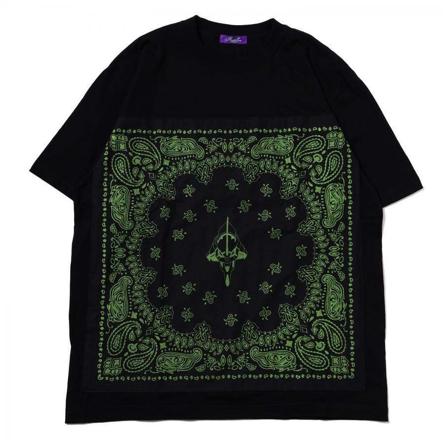 EVA-01 PAISLEYS BANDANNA T-Shirt (BLACK×GREEN) BLACK×GREEN ONE SIZE