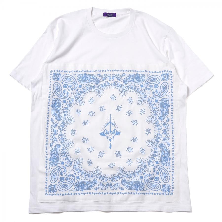 EVA-01 PAISLEYS BANDANNA T-Shirt (WHITE×LIGHT BLUE) WHITE×LIGHT BLUE ONE SIZE
