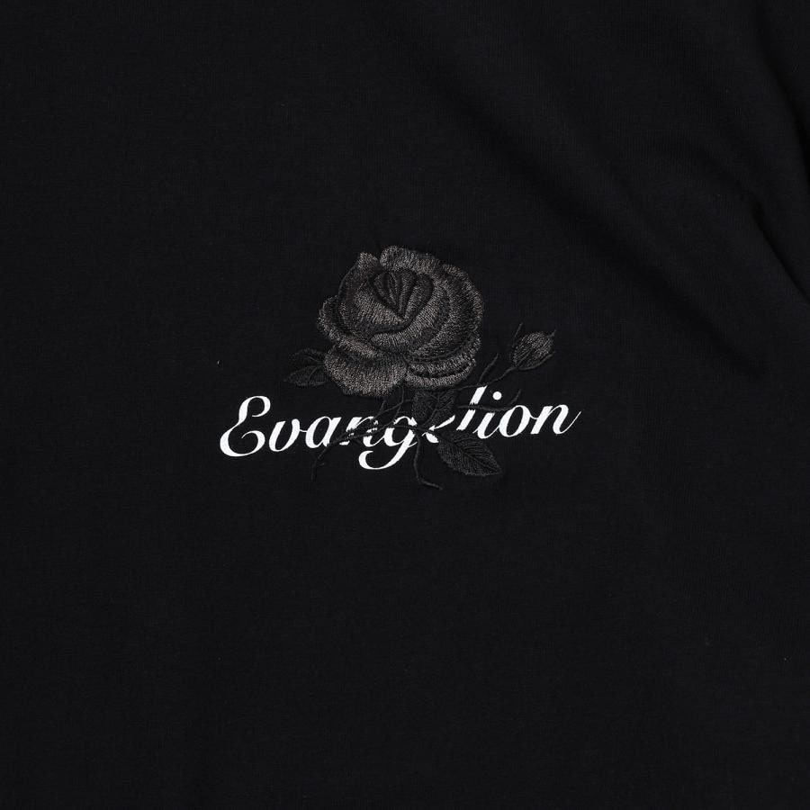 EVANGELION Flower Embroidery Cutsew (BLACK) BLACK ONE SIZE