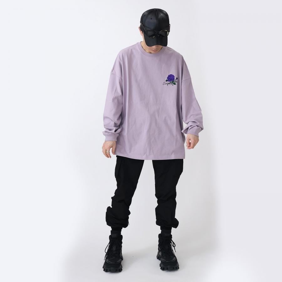 EVANGELION Flower Embroidery Cutsew (PURPLE(EVA-01)) PURPLE(EVA-01) ONE SIZE