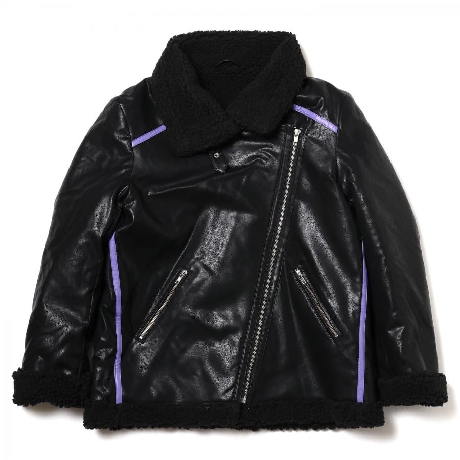 EVANGELION BOA RIDERS JACKET (BLACK×PURPLE(EVA-01)) BLACK×PURPLE（EVA-01） L