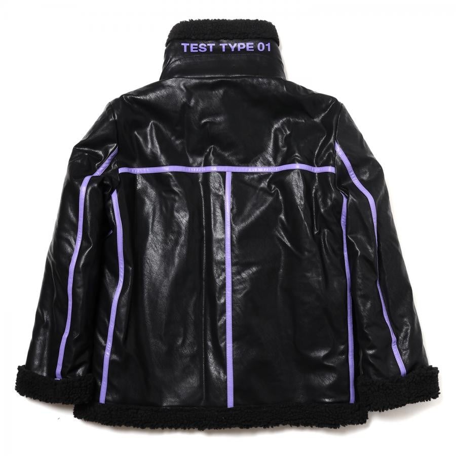 EVANGELION BOA RIDERS JACKET (BLACK×PURPLE(EVA-01)) BLACK×PURPLE（EVA-01） L