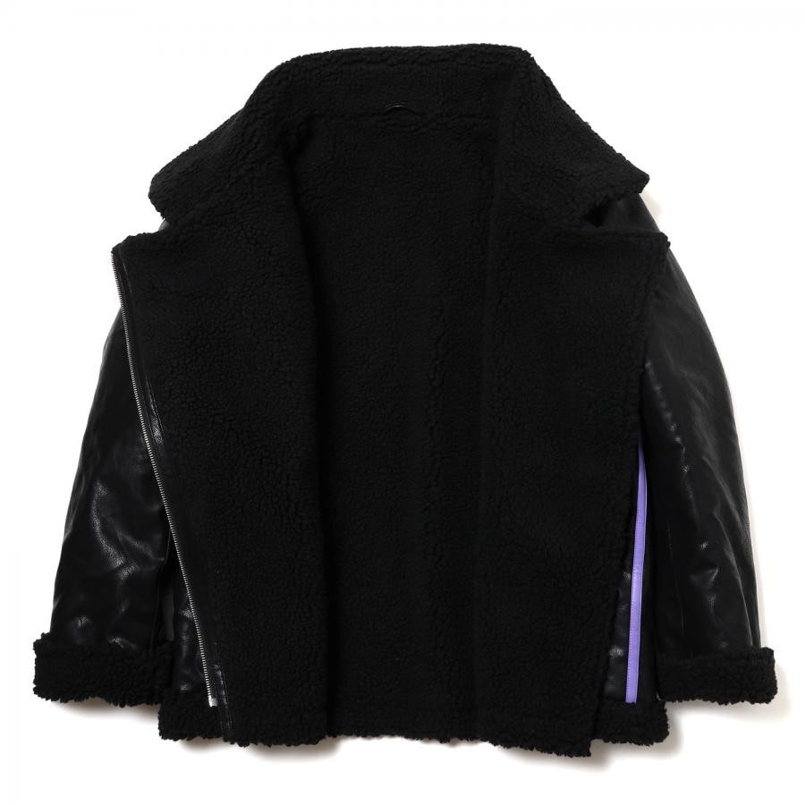 EVANGELION BOA RIDERS JACKET (BLACK×PURPLE(EVA-01)) BLACK×PURPLE（EVA-01） L