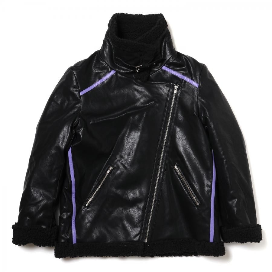 EVANGELION BOA RIDERS JACKET (BLACK×PURPLE(EVA-01)) BLACK×PURPLE（EVA-01） L