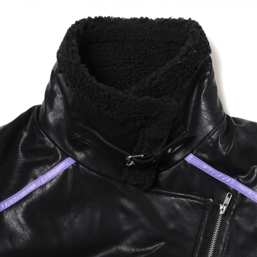 EVANGELION BOA RIDERS JACKET (BLACK×PURPLE(EVA-01)) BLACK×PURPLE（EVA-01） L