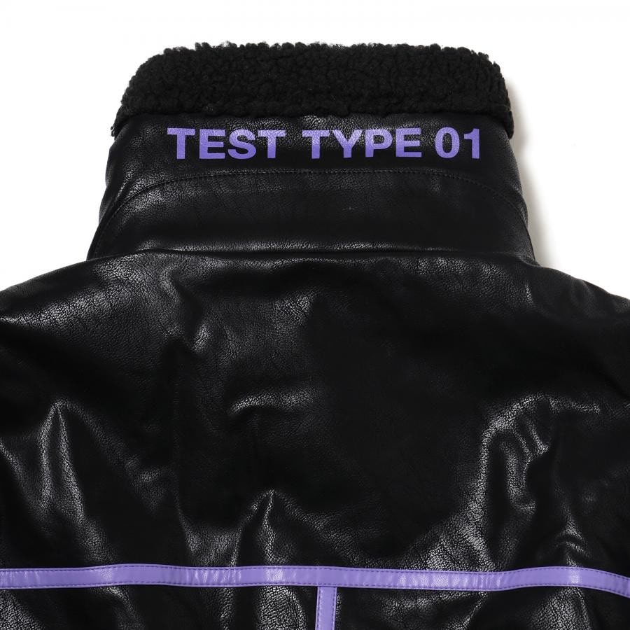 EVANGELION BOA RIDERS JACKET (BLACK×PURPLE(EVA-01)) BLACK×PURPLE（EVA-01） L