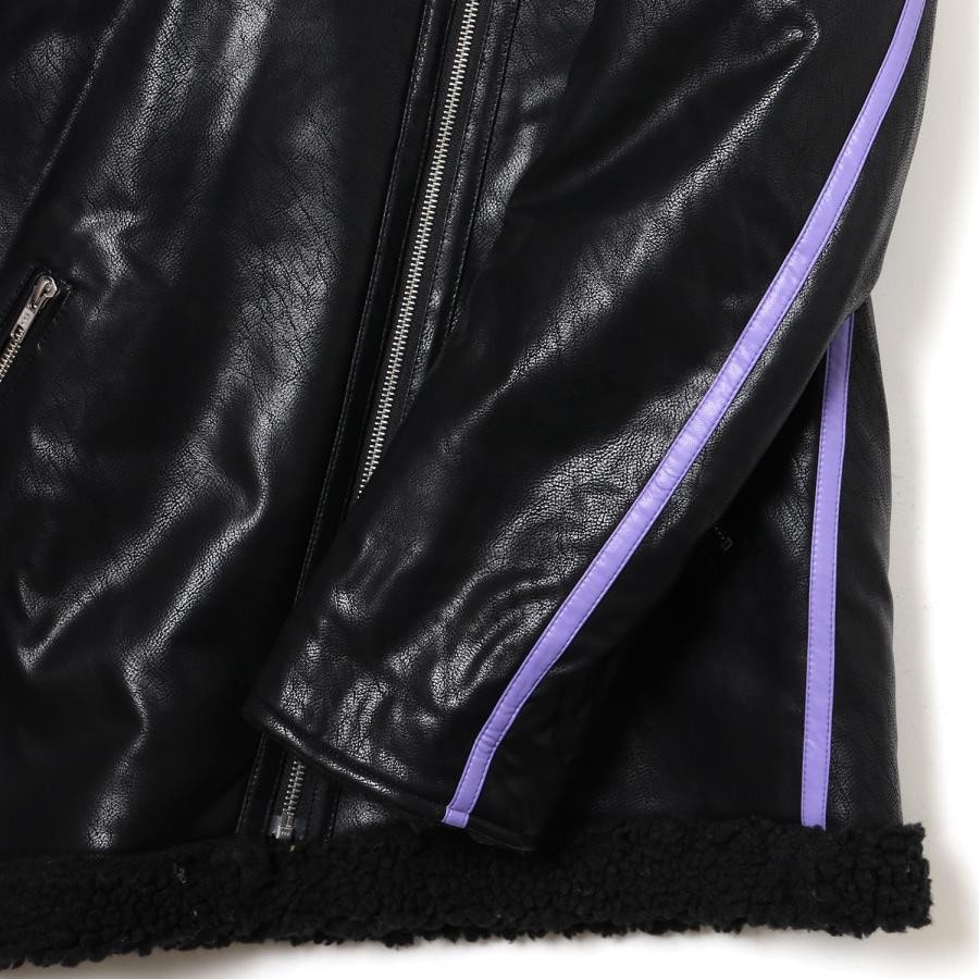 EVANGELION BOA RIDERS JACKET (BLACK×PURPLE(EVA-01)) BLACK×PURPLE（EVA-01） L