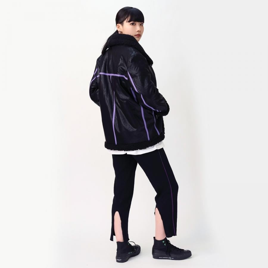 EVANGELION BOA RIDERS JACKET (BLACK×PURPLE(EVA-01)) BLACK×PURPLE（EVA-01） L