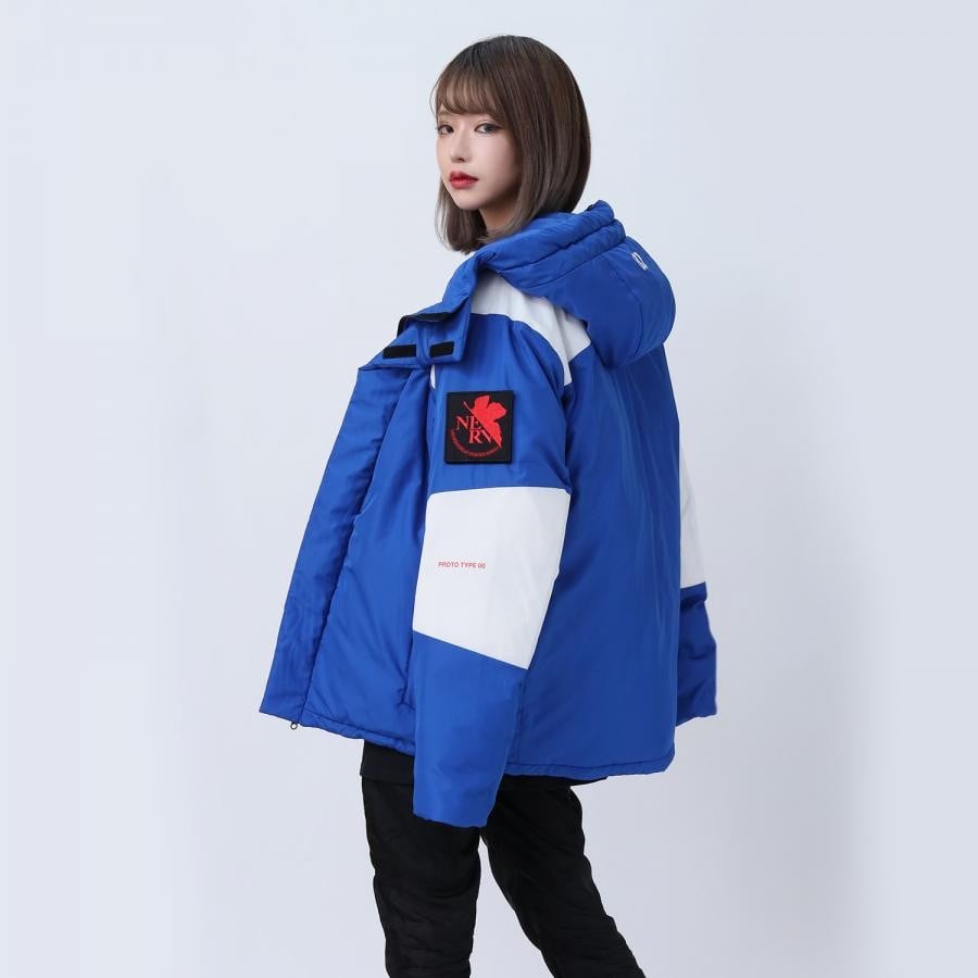 EVANGELION 2TONE DOWN JACKET (BLUE(EVA-00)) BLUE（EVA-00） LARGE