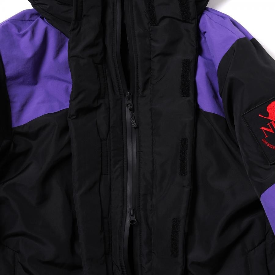 EVANGELION 2TONE DOWN JACKET (BLACK(EVA-01)) BLACK（EVA-01） LARGE