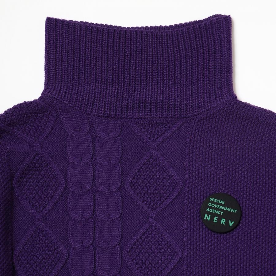 EVANGELION Panel Turtleneck Knit (ORANVE×RED×PURPLE)