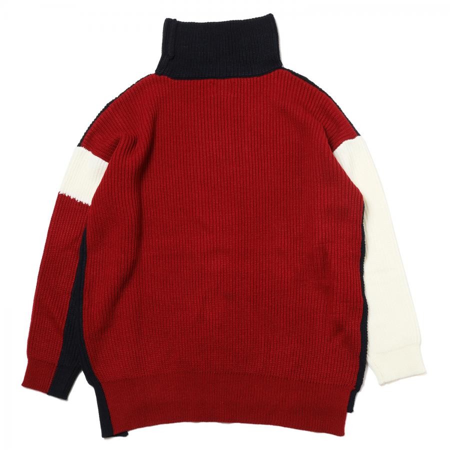 EVANGELION Panel Turtleneck Knit (BLACK×WHITE×RED)