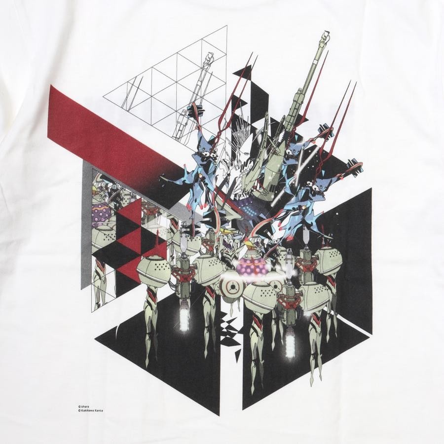 Abstract EVANGELION T-Shirt β（KENTA KAKIKAWA）(44A44B4444C) WHITE(44A44B4444C) L
