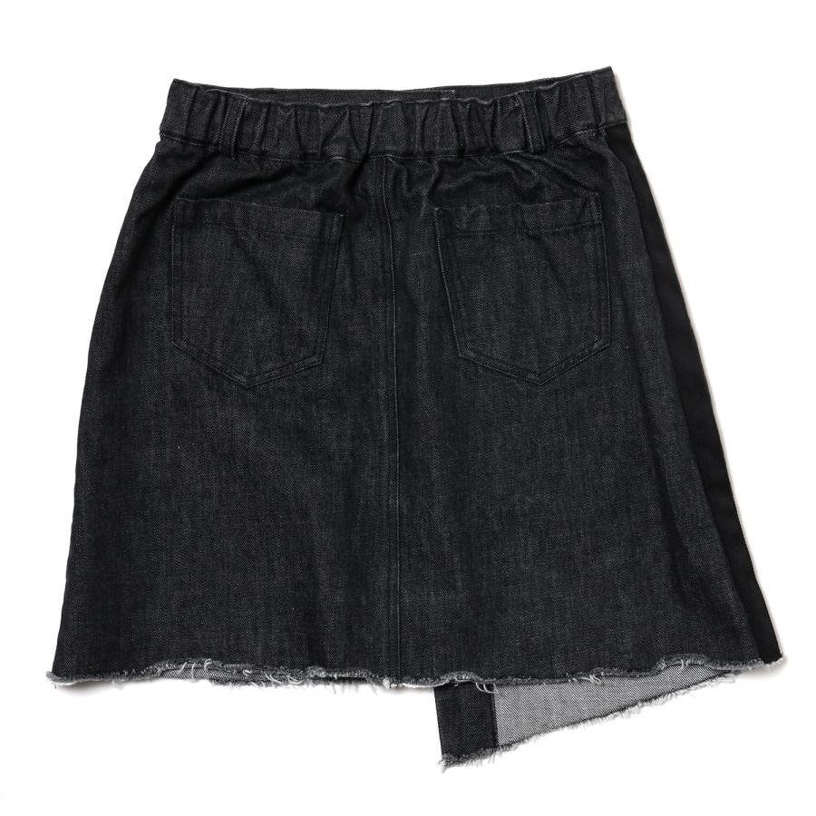 Button Fly Denim Skirt (BLACK) BLACK FREE