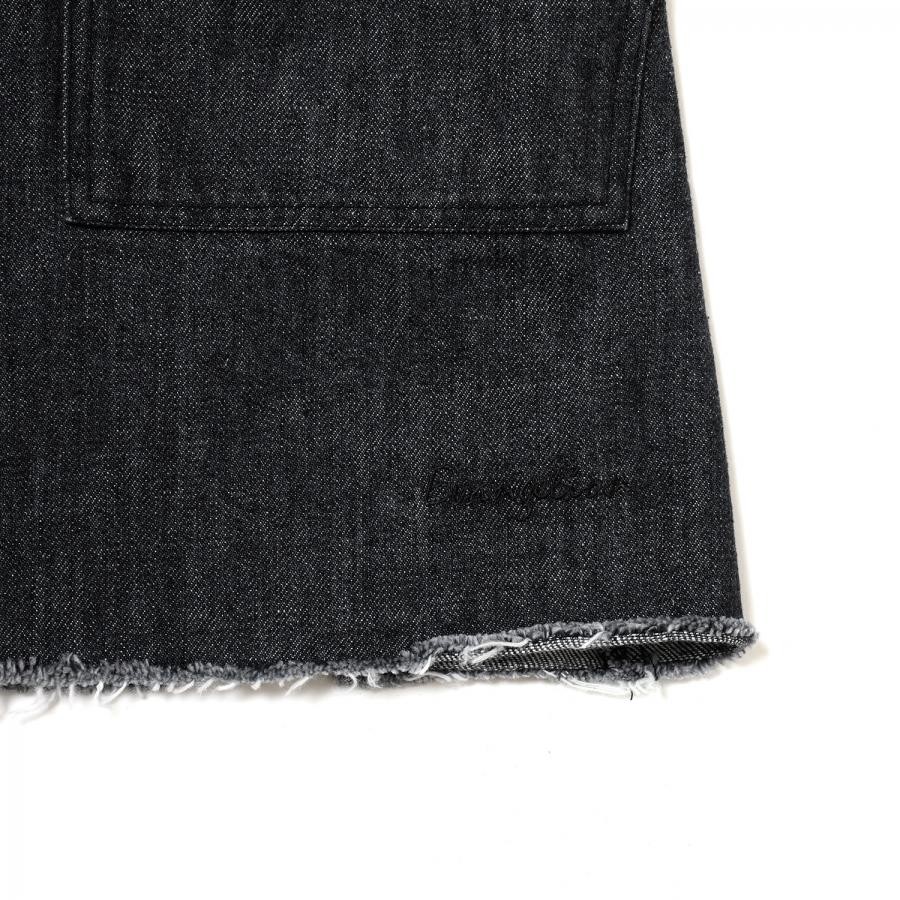 Button Fly Denim Skirt (BLACK) BLACK FREE
