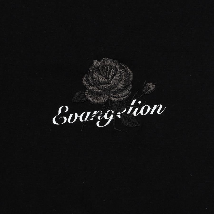 EVA-01 Flower Embroidery T-Shirt BLACK EDITION（BLACK） BLACK ONE SIZE