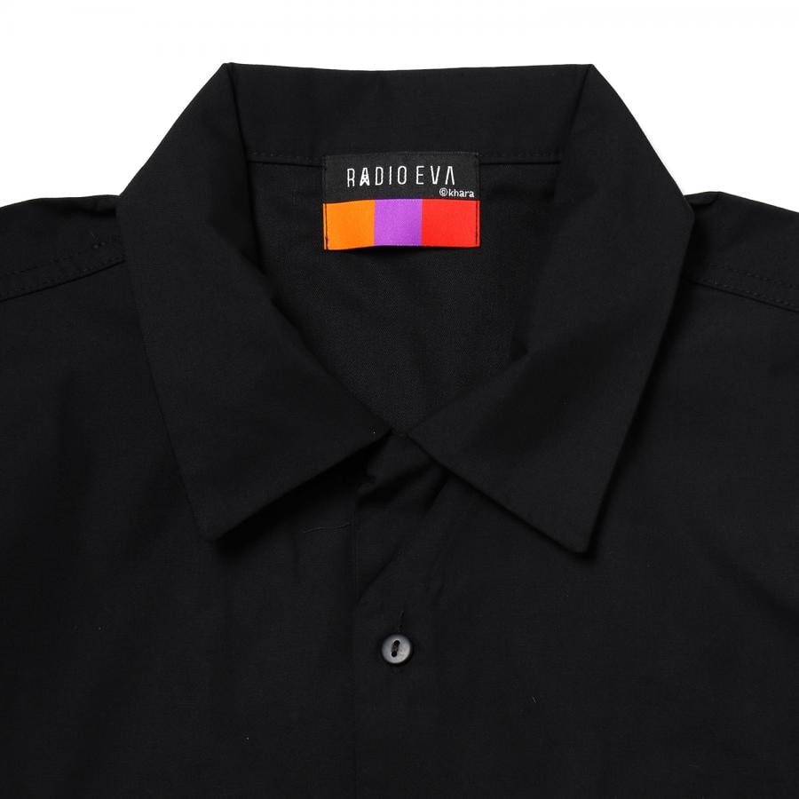 EVA-01 Flower Embroidery SHORT SLEEVE SHIRT BLACK EDITION（BLACK） BLACK M