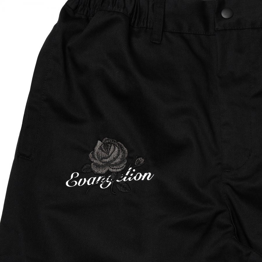 EVA-01 Flower Embroidery PANTS BLACK EDITION（BLACK） BLACK XL