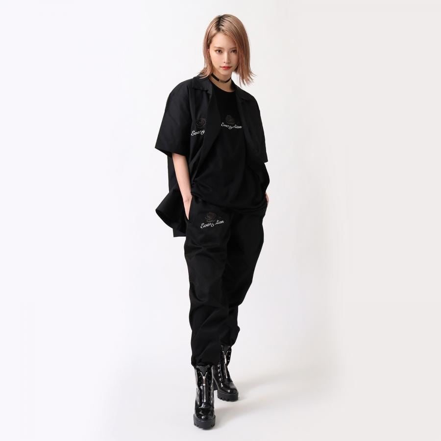 EVA-01 Flower Embroidery PANTS BLACK EDITION（BLACK） BLACK XL