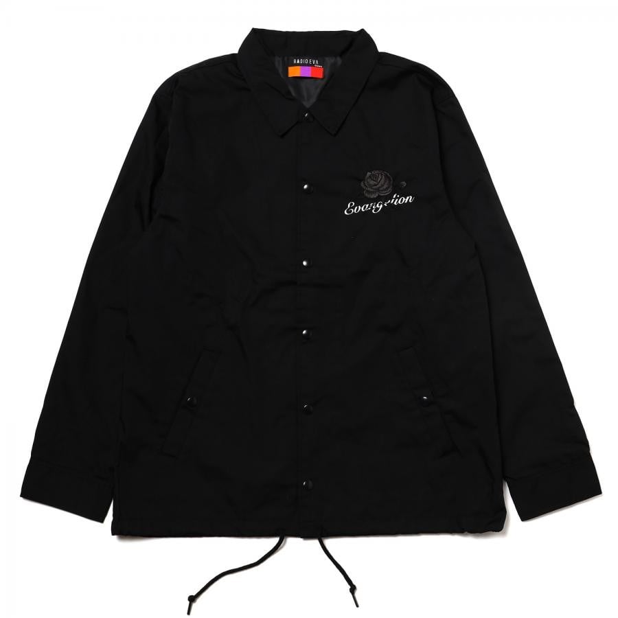EVA-01 Flower Embroidery COACH JACKET BLACK EDITION（BLACK） BLACK L
