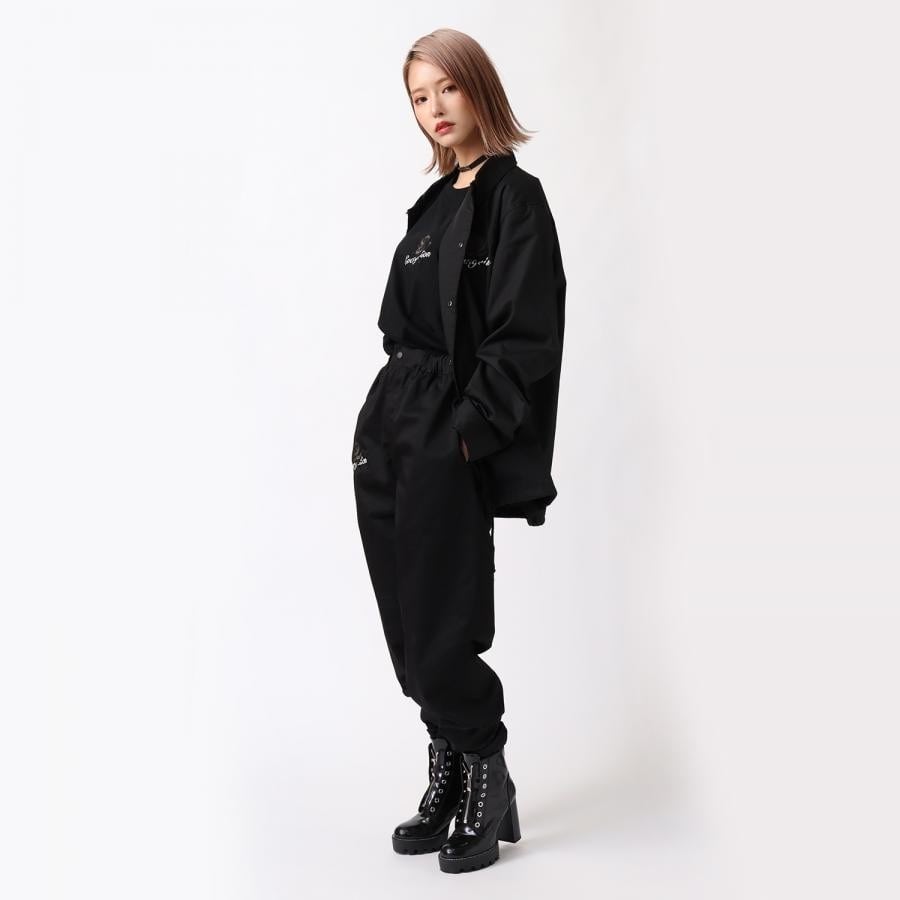 EVA-01 Flower Embroidery COACH JACKET BLACK EDITION（BLACK） BLACK L