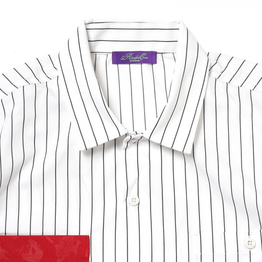THE BEAST STRIPE WORK SHIRT（WHITE） WHITE XL