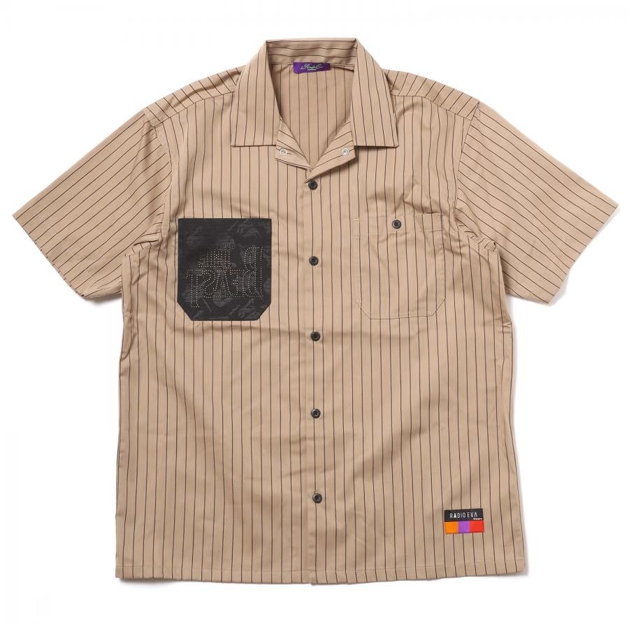 THE BEAST STRIPE WORK SHIRT（BEIGE） BEIGE XL