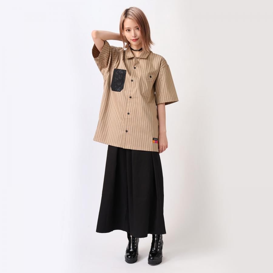 THE BEAST STRIPE WORK SHIRT（BEIGE） BEIGE XL