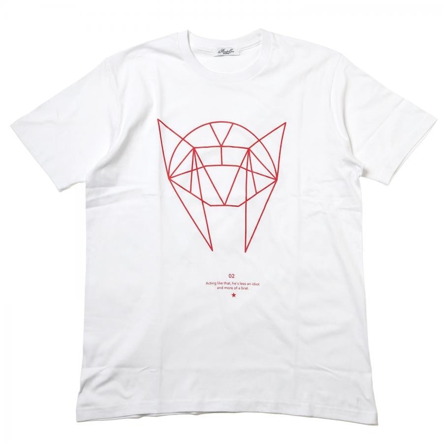 GEOMETRIC ASUKA T-Shirt (WHITE×RED) WHITE×RED XL