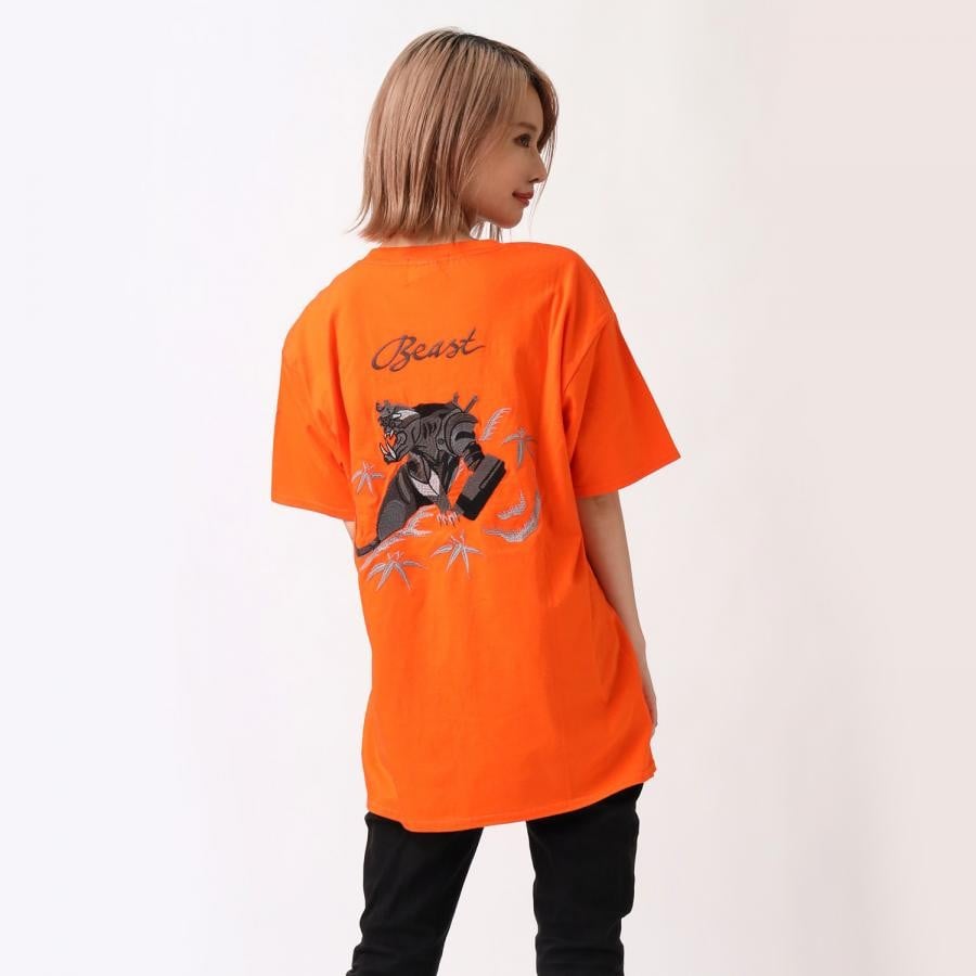 THE BEAST EMBROIDERY T-Shirt (ORANGE) ORANGE XL
